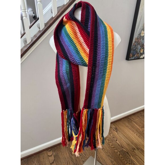 Marc Jacobs Rainbow Knit Wool Fringe Scarf Runway - Picture 7 of 7